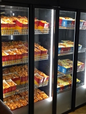 Giant vending machines of popcorn and pork rinds.