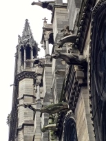 A view of the gargoyle downspouts.