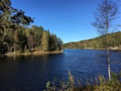 A dam cinches the 7-km (4.3 mi)-long North Elvåga Lake into two sections. The smaller section is used for fishing, boating, and swimming, while the larger section feeds into South Elvåga Lake, both of which are reserved for drinking water.