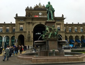 Zürich's neo-Renaissance Hauptbahnhof is one of the largest and busiest train stations in Europe. The triumphal arch, built in 1871, helped proclaim Zürich as Switzerland's industrial capital. On the top of the arch, you see the central figure of Helvetia. She's named after the Celtic Helvetii tribe, the original inhabitants of Switzerland, who were conquered by the Romans. Incidentally, the official title of Switzerland is Confoederatio Helvetica. That's why the license plates say CH, not SW. (Using the Latin title helps avoid having to string together all the different names for the country in each of the four official languages.)