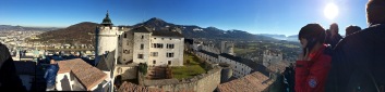From atop the fort's Kuenburg Bastion, you can look out over Salzburg and get a bird's-eye view of the fortress's three defensive rings, built in stages over its 1,000-year history.